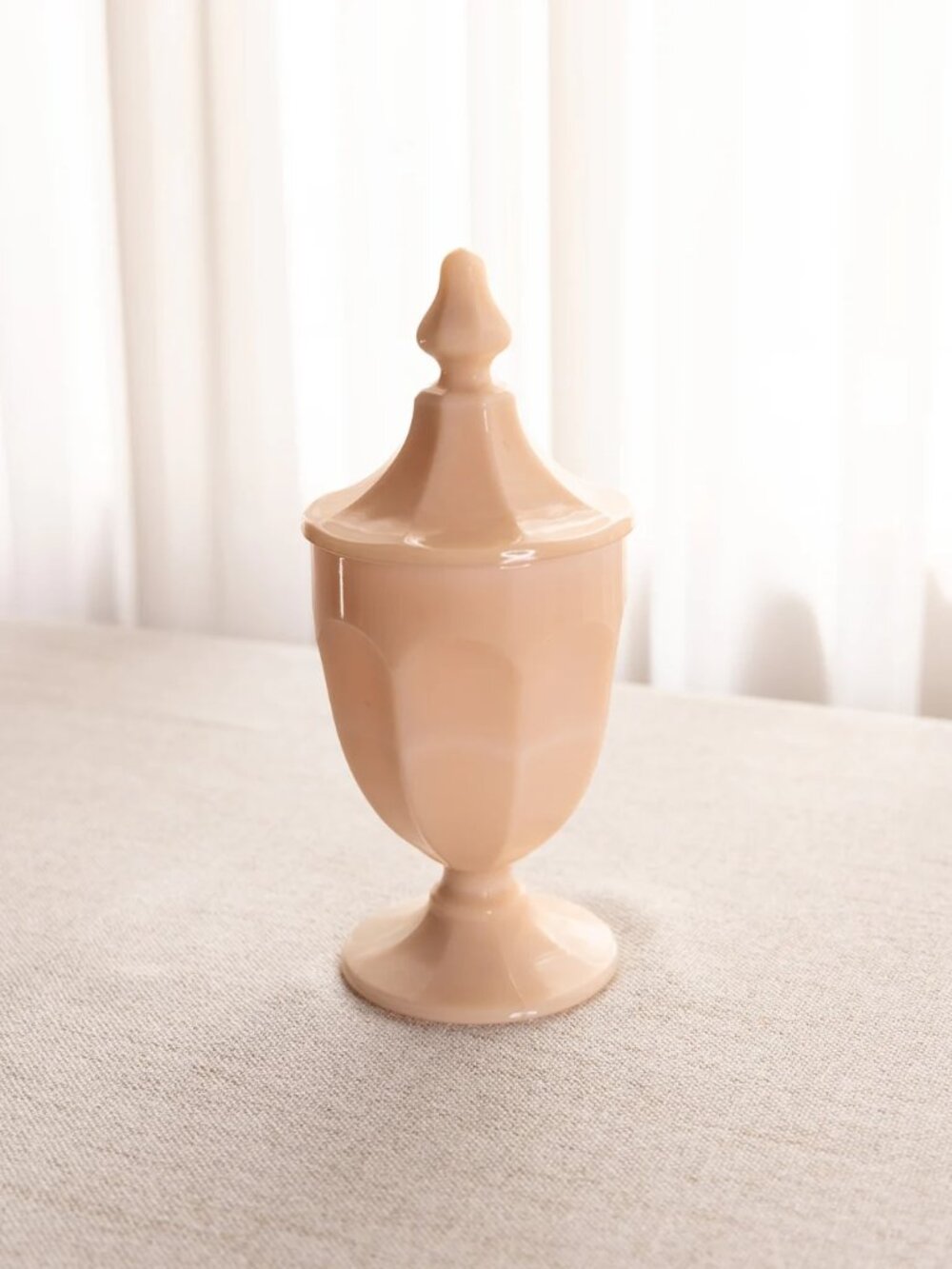 Vintage Westmoreland Almond Milk Glass Lidded Dish